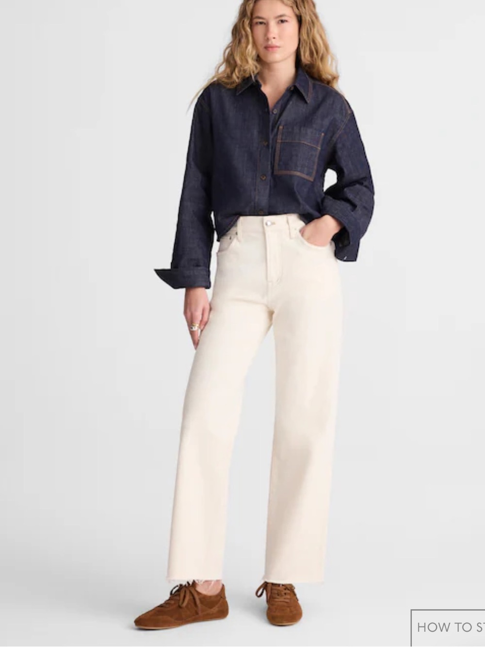 Madewell Cream “The Perfect Vintage” Wide-Leg Crop Jean in Vintage Canvas Cream